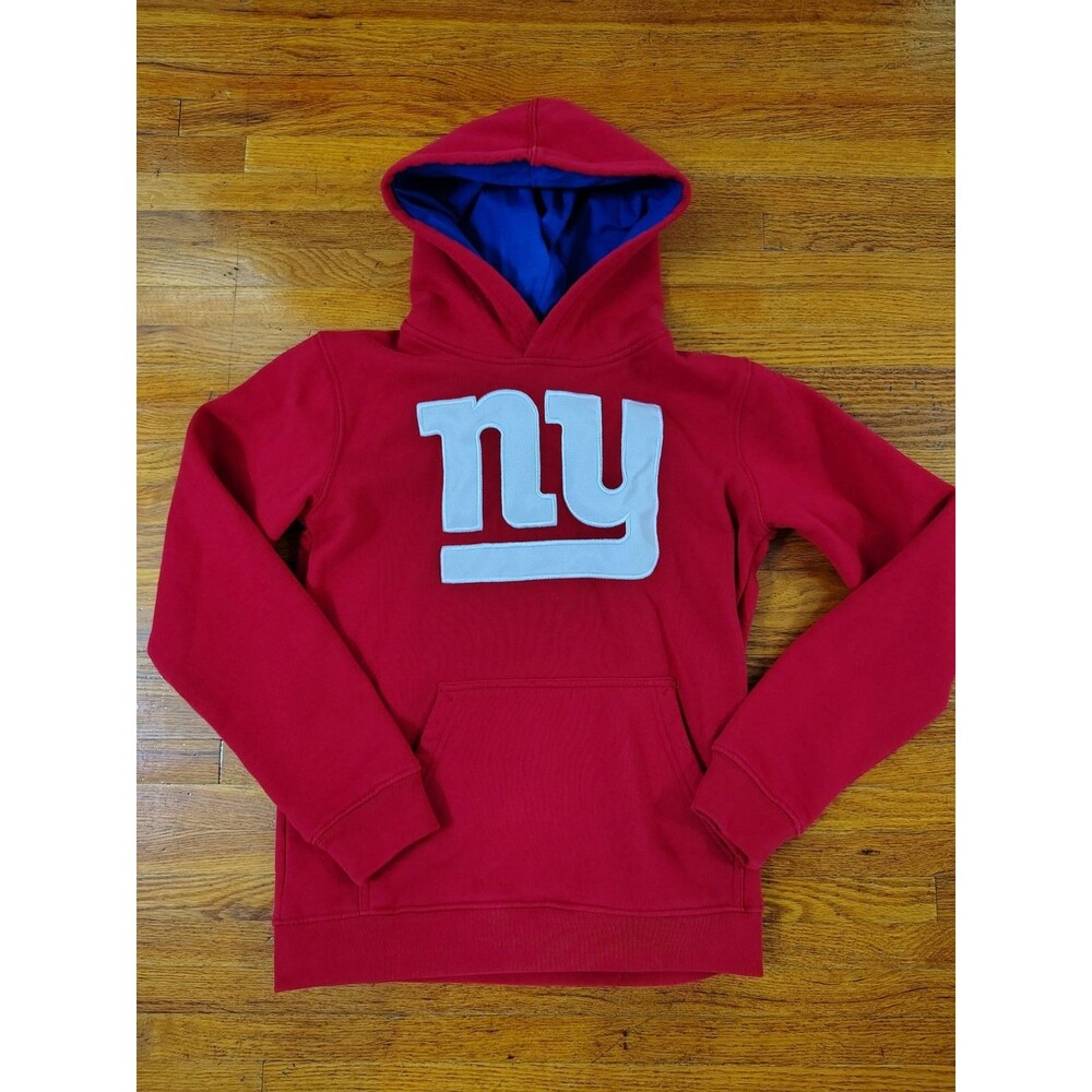 NFL Team Apparell New York Giants Youth Boys Large 14-16 Hoodie Sweatshirt Red
